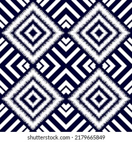 Ikat Ogee Background Pattern traditional Design.Geometric ethnic oriental pattern traditional Design for background,seamless ethnic pattern design.Geometric ethnic oriental carpet,clothing
