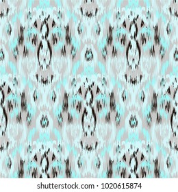 Ikat ogee ethnic pattern in watercolour style ornaments