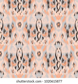 Ikat ogee ethnic pattern in watercolour style ornaments
