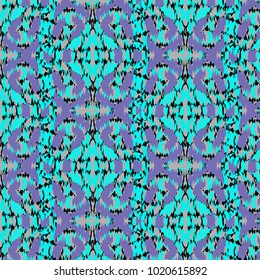Ikat ogee ethnic pattern in watercolour style ornaments