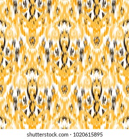 Ikat ogee ethnic pattern in watercolour style ornaments
