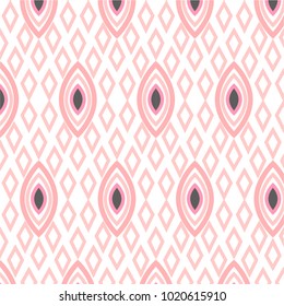 Ikat ogee ethnic pattern in watercolour style ornaments