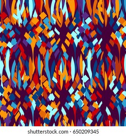 Ikat Ogee Indonesian Seamless Pattern. Abstract tribal design. Vector repeating background