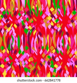 Ikat Ogee Indonesian Seamless Pattern. Abstract tribal design. Vector repeating background