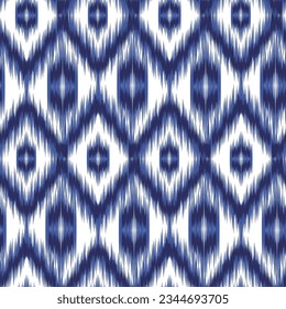 Ikat Ogee - Seamless Background Pattern In the style of the Tapestry. Abstract background for textile design, wallpaper, surface textures. ATLAS ADRAS ABAYAS