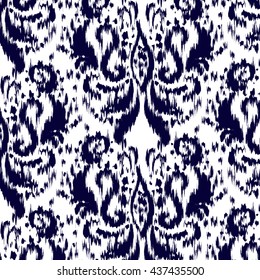 Ikat Ogee Seamless Pattern