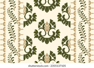 Ikat sobre un fondo amarillo claro ikat étnico tradicional, patrón vector abstracto azteca, patrón sin fisuras en el estilo tribal, folk bordy mexicano.
