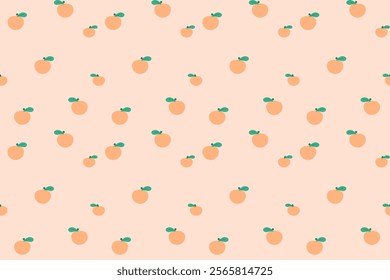 Ikat orange summer embroidery element seamless pattern. Retro decorative design for fabric, wallpaper, background, graphic, print, interior, decoration, texture, ornament, wrapping, cover, paper