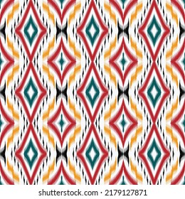 Ikat Oriental damask pattern. Ancient art of Arabesque. Tribal ethnic texture. Spanish motif on the carpet. Aztec style. Indian design for print fabric paper rug.