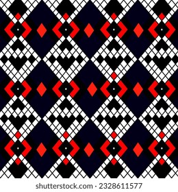 Ikat Ornament Ethnic Vector Seamless Pattern