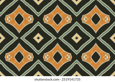 Ikat ornamental seamless pattern. Vintage Ornament Elements Ethnic Turkish Indian motifs For fabric and textiles, wallpaper, packaging and decor.