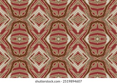 Ikat ornamental seamless pattern. Vintage Ornament Elements Ethnic Turkish Indian motifs For fabric and textiles, wallpaper, packaging and decor.