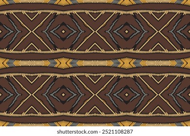 Ikat ornamental seamless pattern. Vintage Ornament Elements Ethnic Turkish Indian motifs For fabric and textiles, wallpaper, packaging and decor.