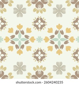 Ikat paisley abstract floral pattern. Design for textile, home decoration elements, fabric, clothing, carpet, print, curtain, cushion, cover book, embroidery, wallpaper, wrapping and background.