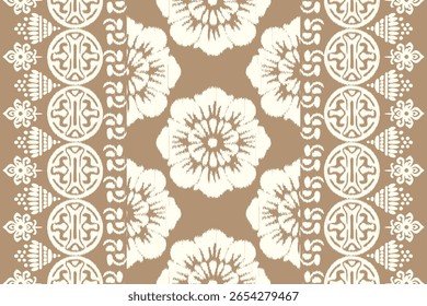 Ikat paisley diseño patrón de fondo Ilustración vectorial.Ikat bordado oriental étnico tradicional border.Aztec estilo, fondo abstracto.design para textura, tela, ropa, decoración, sarong