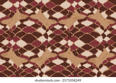 Ikat paisley designed seamless pattern background vector illustration. Ikat ethnic oriental embroidery traditional.Aztec style, abstract background. design for texture,fabric, clothing,decoration.