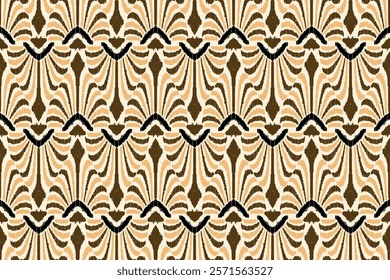 Ikat paisley designed seamless pattern background vector illustration. Ikat ethnic oriental embroidery traditional.Aztec style, abstract background. design for texture,fabric, clothing,decoration.