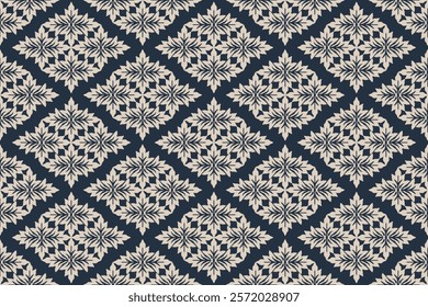 Ikat paisley designed seamless pattern background vector illustration. Ikat ethnic oriental embroidery traditional.Aztec style, abstract background. design for texture,fabric, clothing,decoration.