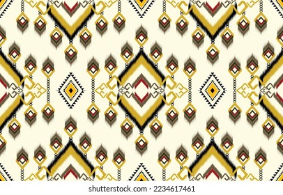 Ikat paisley. Patrón étnico oriental afroamericano Indonesia, Asia, con motivos aztecas textil y bohemian.diseño para fondo, papel pintado, alfombras, tela, batik .vector ikat patrón. 