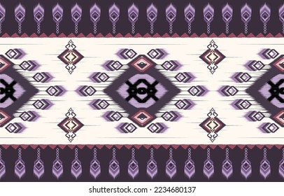 Ikat paisley. Eethnic pattern oriental African American Indonesia, Asia, Aztec motif textile and bohemian.design for background, wallpaper,carpet print, fabric, batik .vector ikat pattern. 