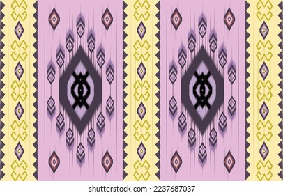 Ikat paisley. Patrón étnico oriental afroamericano Indonesia, Asia, con motivos aztecas textil y bohemian.diseño para fondo, papel pintado, alfombras, tela, batik .vector ikat patrón. 