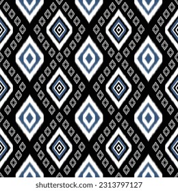 Ikat paisley. Eethnic pattern oriental African American Indonesia, Asia, Aztec motif textile and bohemian.design for background, wallpaper,carpet print, fabric, batik .vector ikat pattern.