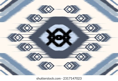 Ikat paisley. Eethnic pattern oriental African American Indonesia, Asia, Aztec motif textile and bohemian.design for background, wallpaper,carpet print, fabric, batik .vector ikat pattern.