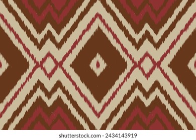Ikat paisley embroidery on the fabric in Indonesia,India and asian countries.geometric ethnic oriental seamless pattern.Aztec style. illustration.design for texture,fabric,clothing,wrapping,carpet.