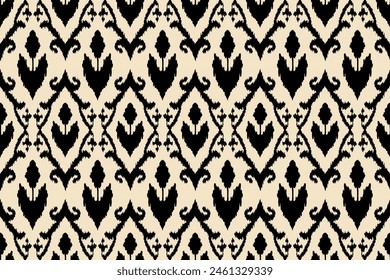 Ikat paisley embroidery on the fabric in Indonesia,India and asian countries.geometric ethnic oriental seamless pattern.Aztec style. illustration.design for texture,fabric,clothing,wrapping,carpet
