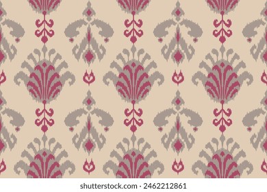 Ikat paisley embroidery on the fabric in Indonesia,India and asian countries.geometric ethnic oriental seamless pattern.Aztec style. illustration.design for texture,fabric,clothing,wrapping,textile