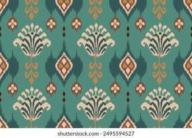 Ikat paisley embroidery on the fabric in Indonesia,India and asian countries.geometric ethnic oriental seamless pattern.Aztec style. illustration.design for texture,fabric,clothing,wrapping,carpet