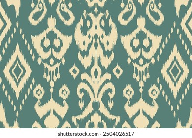 Ikat paisley embroidery on the fabric in Indonesia,India and asian countries.geometric ethnic oriental seamless pattern.Aztec style. illustration.design for texture,fabric,clothing,wrapping,carpet