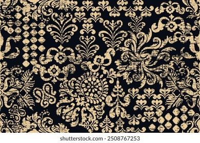 Ikat paisley embroidery on the fabric in Indonesia, India and Asian countries.geometric ethnic oriental seamless pattern.Aztec style. illustration. design for texture, fabric,clothing,wrapping,carpet.