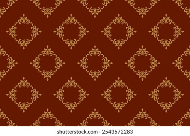 Ikat paisley embroidery on the fabric in Indonesia,India and asian countries, background, curtain, carpet "This content was created using vector drawing tools and software, not generated by AI"