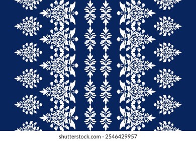 Ikat paisley embroidery on the fabric in Indonesia,India and asian countries, background, curtain, carpet "This content was created using vector drawing tools and software, not generated by AI"