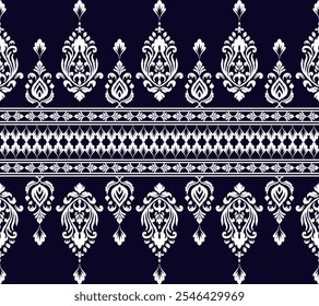 Ikat paisley embroidery on the fabric in Indonesia,India and asian countries, background, curtain, carpet "This content was created using vector drawing tools and software, not generated by AI"