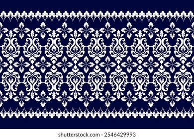 Ikat paisley embroidery on the fabric in Indonesia,India and asian countries, background, curtain, carpet "This content was created using vector drawing tools and software, not generated by AI"