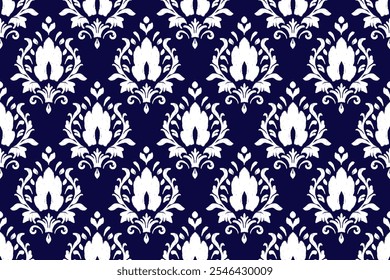 Ikat paisley embroidery on the fabric in Indonesia,India and asian countries, background, curtain, carpet "This content was created using vector drawing tools and software, not generated by AI"