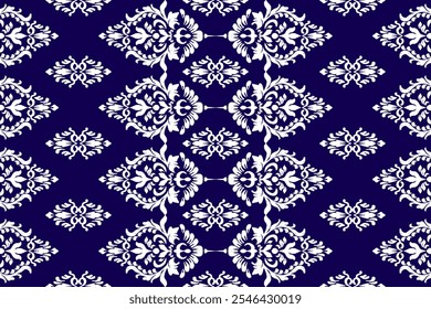 Ikat paisley embroidery on the fabric in Indonesia,India and asian countries, background, curtain, carpet "This content was created using vector drawing tools and software, not generated by AI"