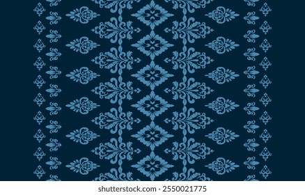 Ikat paisley embroidery on the fabric in Indonesia,India and asian countries, background, curtain, carpet "This content was created using vector drawing tools and software, not generated by AI"