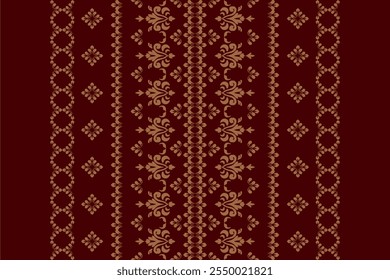 Ikat paisley embroidery on the fabric in Indonesia,India and asian countries, background, curtain, carpet "This content was created using vector drawing tools and software, not generated by AI"