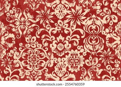 Ikat paisley embroidery on the fabric in Indonesia, India and Asian countries.geometric ethnic oriental seamless pattern.Aztec style. illustration. design for texture, fabric,clothing,wrapping,carpet.