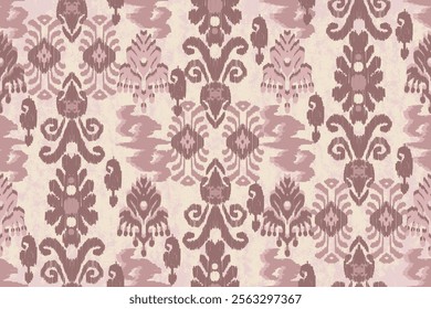 Ikat paisley embroidery on the fabric in Indonesia, India and Asian countries. geometric ethnic oriental seamless pattern.Aztec style. illustration. design for texture, fabric,clothing,wrapping,carpet