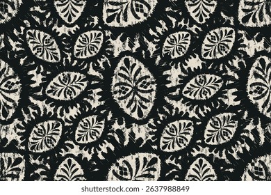 Ikat paisley embroidery on the fabric in Indonesia, India and Asian countries.geometric ethnic oriental seamless pattern.Aztec style. illustration. design for texture, fabric,clothing,wrapping,carpet.