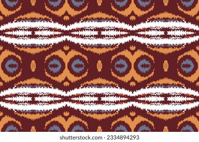 Ikat Paisley Pattern Embroidery Background. Ikat Texture Geometric Ethnic Oriental Pattern traditional.aztec Style Abstract Vector illustration.design for Texture,fabric,clothing,wrapping,sarong.