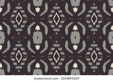 Ikat Paisley Pattern Embroidery Background. Ikat Flower Geometric Ethnic Oriental Pattern Traditional. Ikat Aztec Style Abstract Design for Print Texture,fabric,saree,sari,carpet.