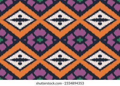Ikat Paisley Pattern Embroidery Background. Ikat Designs Geometric Ethnic Oriental Pattern Traditional. Ikat Aztec Style Abstract Design for Print Texture,fabric,saree,sari,carpet.