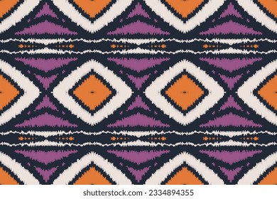 Ikat Paisley Pattern Embroidery Background. Ikat Diamond Geometric Ethnic Oriental Pattern traditional.aztec Style Abstract Vector illustration.design for Texture,fabric,clothing,wrapping,sarong.
