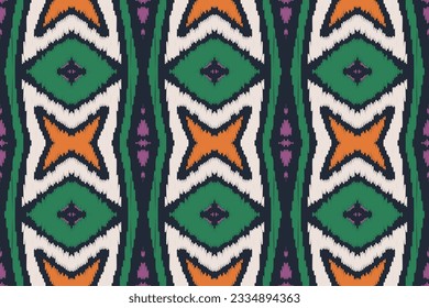 Ikat Paisley Pattern Embroidery Background. Ikat Damask Geometric Ethnic Oriental Pattern Traditional. Ikat Aztec Style Abstract Design for Print Texture,fabric,saree,sari,carpet.