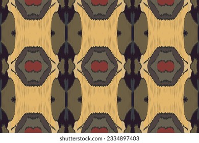 Ikat Paisley Pattern Embroidery Background. Ikat Seamless Pattern Geometric Ethnic Oriental Pattern Traditional. Ikat Aztec Style Abstract Design for Print Texture,fabric,saree,sari,carpet.